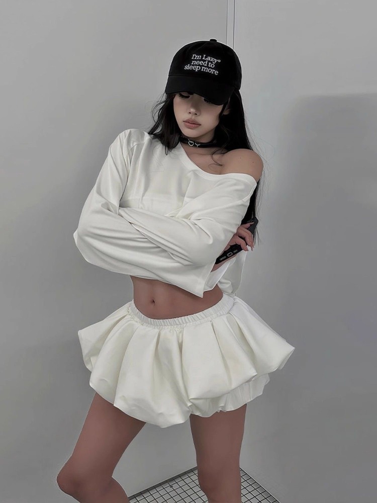 Asymmetric Top Women - Модный дизайн Harajuku 2022, повседневные костюмы,