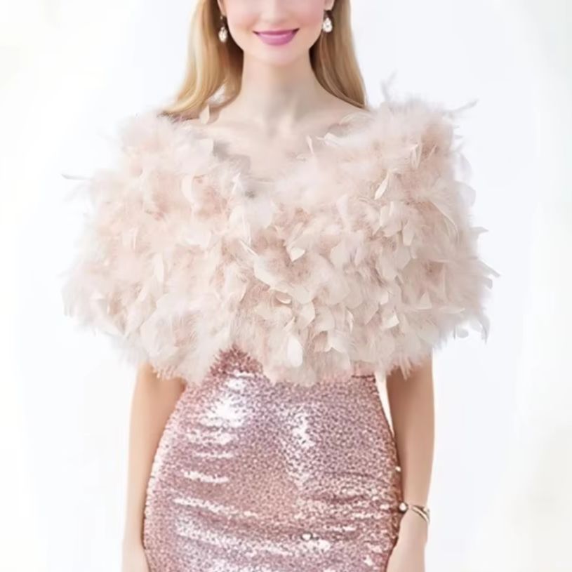 Turkey Women Fashion - Настоящая Турецкая перьевая шаль с цветком,