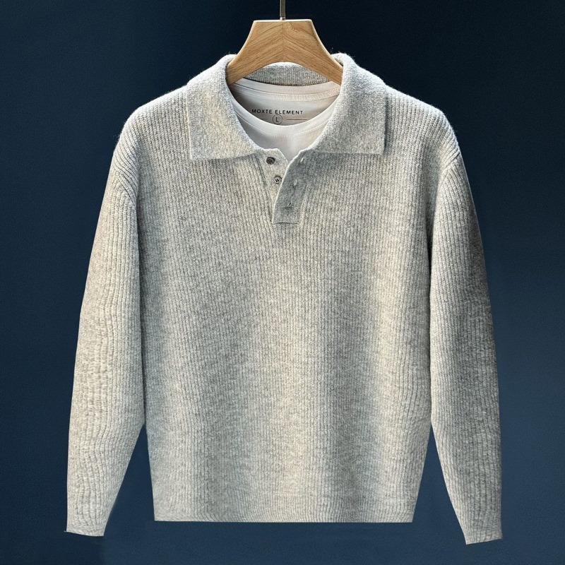 Мужской свитер с воротником-по – обзор и цена Ribbed Knit Sweater