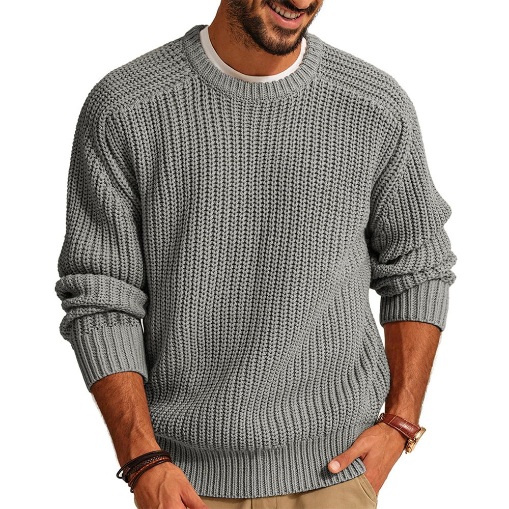 Мужской вязаный свитер, повсед – обзор и цена Ribbed Knit Sweater