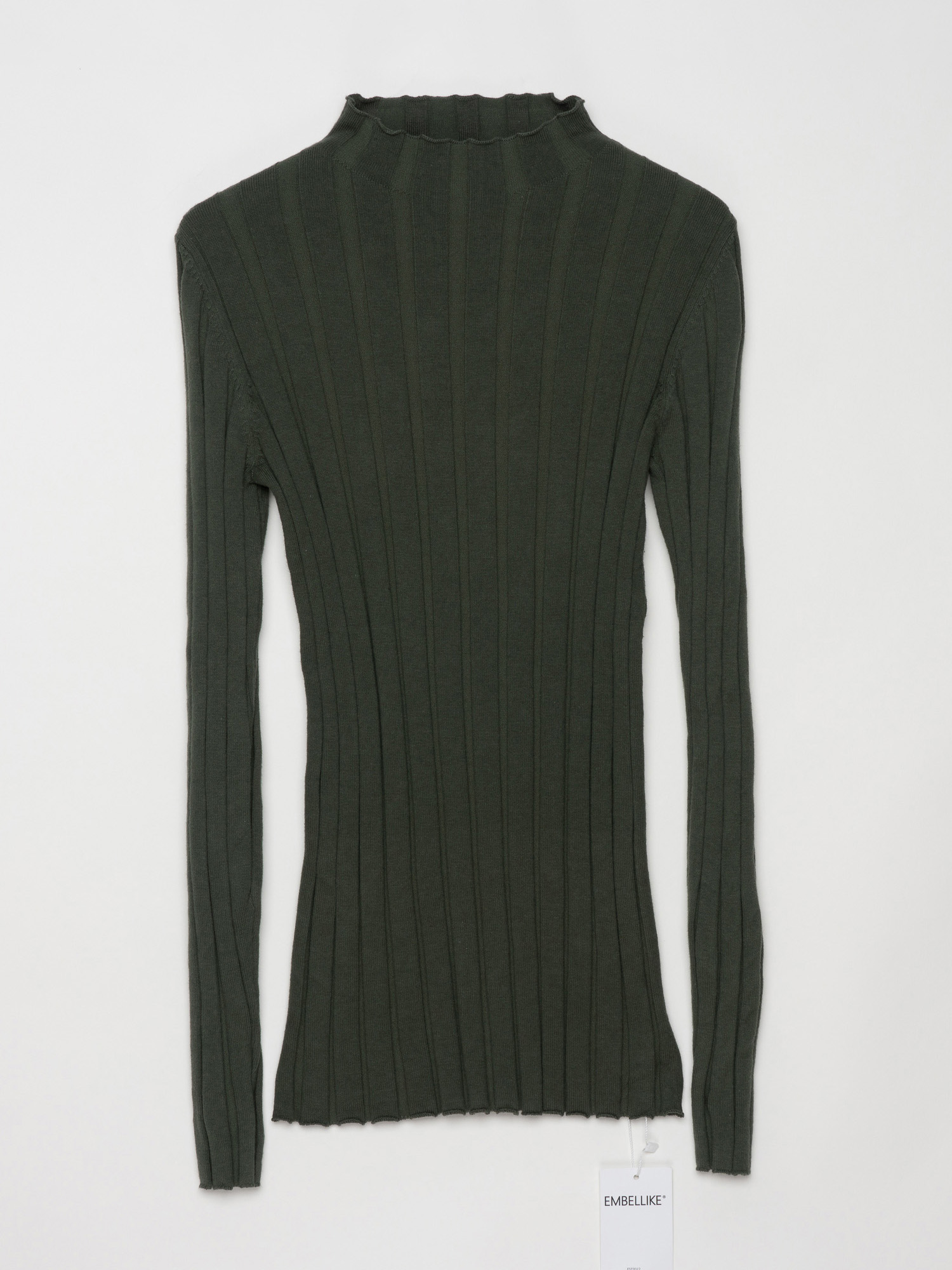 Хлопковый свитер с ложным воро – обзор и цена Ribbed Knit Sweater