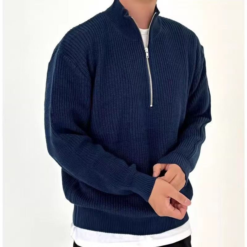 Осенне-зимняя мужская вязаная  – обзор и цена Ribbed Knit Sweater