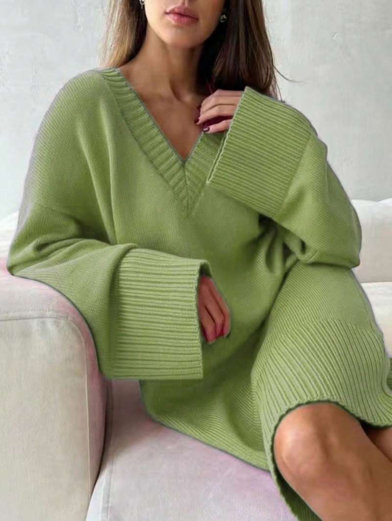Женское платье-свитер больших  – обзор и цена Ribbed Knit Sweater