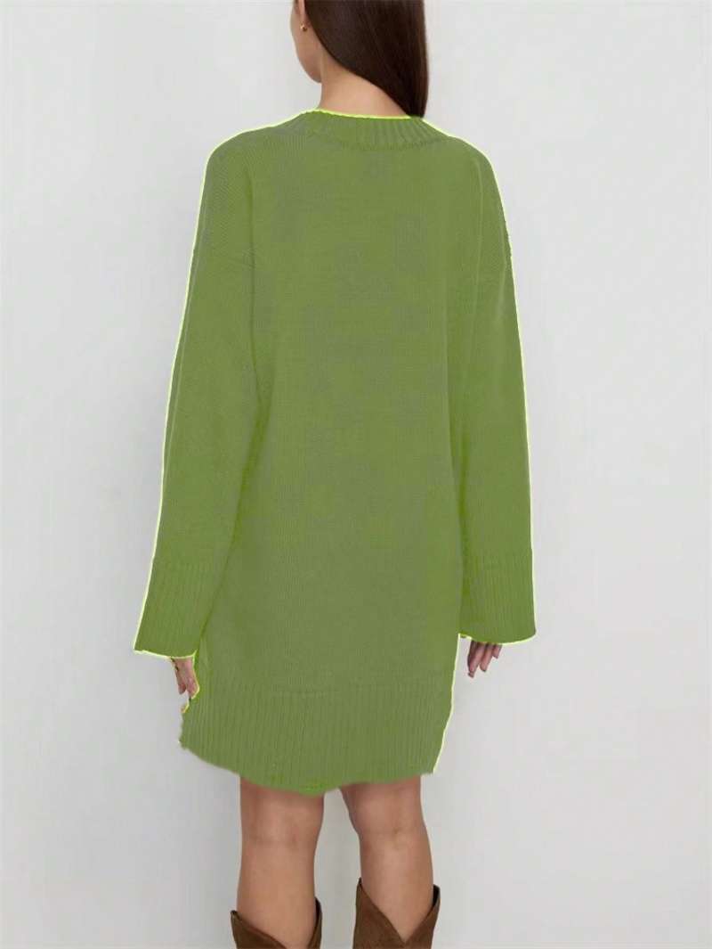 Женское платье-свитер больших  – обзор и цена Ribbed Knit Sweater